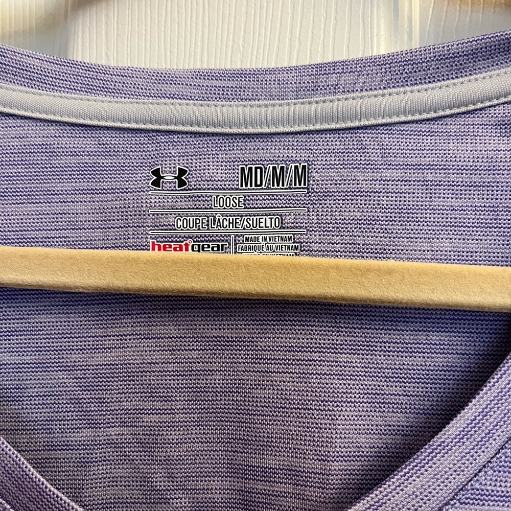 Under Armour Women's Heathered Purple V-Neck Tee Medium New - Picture 2 of 7